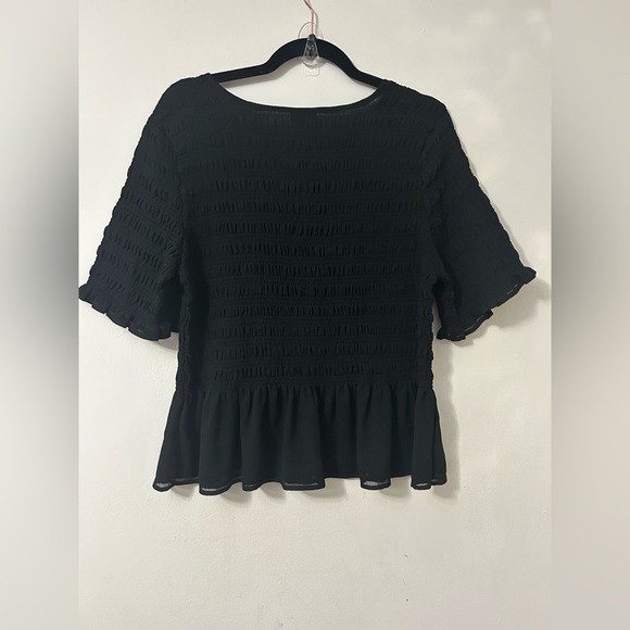 Torrid Black Smocked Peplum Blouse - Picture 7 of 7